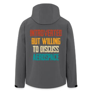 Introvertiert Aber Bereit Über Luft- Und Raumfahrt - Recycelte Männer Softshell-Jacke von Stanley/Stella - Anthrazit - Hinten - AI Model Male 185 light (185cm)
