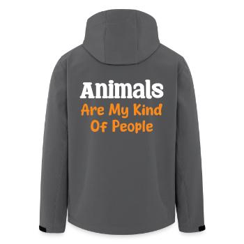 Tierfreunde Sind Meine Art Leute - Recycelte Männer Softshell-Jacke von Stanley/Stella - Anthrazit - Hinten - AI Model Male 185 light (185cm)