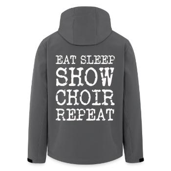 Eat Sleep Show Choir Repeat Slogan - Recycelte Männer Softshell-Jacke von Stanley/Stella - Anthrazit - Hinten - AI Model Male 185 light (185cm)