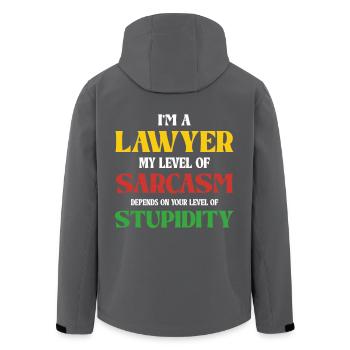 Ich Bin Anwalt Sarkasmus Und Dummheit - Recycelte Männer Softshell-Jacke von Stanley/Stella - Anthrazit - Hinten - AI Model Male 185 light (185cm)