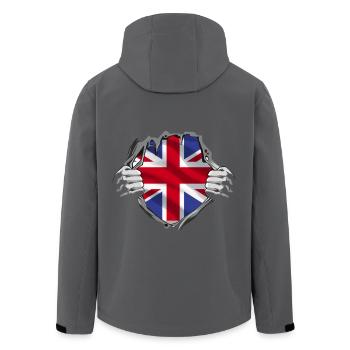 Union Jack Freiheitsgefühl - Recycelte Männer Softshell-Jacke von Stanley/Stella - Anthrazit - Hinten - AI Model Male 185 light (185cm)