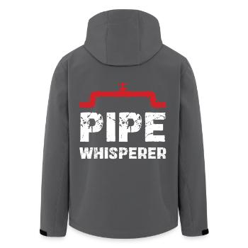 Pipe Whisperer Humor Für Handwerker - Recycelte Männer Softshell-Jacke von Stanley/Stella - Anthrazit - Hinten - AI Model Male 185 light (185cm)