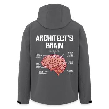 Architect's Brain Humorvolle Illustration Mit - Recycelte Männer Softshell-Jacke von Stanley/Stella - Anthrazit - Hinten - AI Model Male 185 light (185cm)