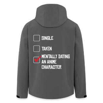 Mentally Dating An Anime Character Humorvoll - Recycelte Männer Softshell-Jacke von Stanley/Stella - Anthrazit - Hinten - AI Model Male 185 light (185cm)