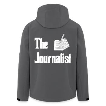 The Journalist Kreative Worte und Geschichten - Recycelte Männer Softshell-Jacke von Stanley/Stella - Anthrazit - Hinten - AI Model Male 185 light (185cm)