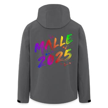 Malle 2025 Mallorca Feier Party Outfit Urlaub - Recycelte Männer Softshell-Jacke von Stanley/Stella - Anthrazit - Hinten - AI Model Male 185 light (185cm)