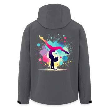 Turnen Gymnastik Turnerin Akrobatik Bodenturnen - Recycelte Männer Softshell-Jacke von Stanley/Stella - Anthrazit - Hinten - AI Model Male 185 light (185cm)