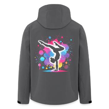 Turnen Gymnastik Turnerin Akrobatik Bodenturnen - Recycelte Männer Softshell-Jacke von Stanley/Stella - Anthrazit - Hinten - AI Model Male 185 light (185cm)