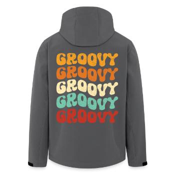 Groovy Hippie 70er Jahre 1970er 60er Jahre Party - Recycelte Männer Softshell-Jacke von Stanley/Stella - Anthrazit - Hinten - AI Model Male 185 light (185cm)