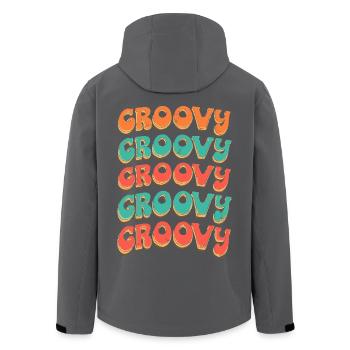 Groovy Hippie 70er Jahre 1970er 60er Jahre Party - Recycelte Männer Softshell-Jacke von Stanley/Stella - Anthrazit - Hinten - AI Model Male 185 light (185cm)