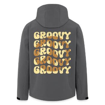 Groovy Hippie 70er Jahre 1970er 60er Jahre Party - Recycelte Männer Softshell-Jacke von Stanley/Stella - Anthrazit - Hinten - AI Model Male 185 light (185cm)