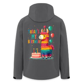 Geburtstag, Kindergeburtstag, Geburtstagsfeier - Recycelte Männer Softshell-Jacke von Stanley/Stella - Anthrazit - Hinten - AI Model Male 185 light (185cm)