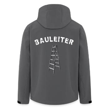 Bauleiter - Holzleiter - Baustelle - Beruf - Recycelte Männer Softshell-Jacke von Stanley/Stella - Anthrazit - Hinten - AI Model Male 185 light (185cm)