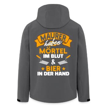 Maurer Haben Mörtel Im Blut Und Bier In Der Hand - Recycelte Männer Softshell-Jacke von Stanley/Stella - Anthrazit - Hinten - AI Model Male 185 light (185cm)