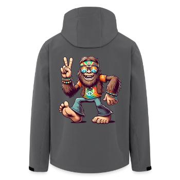Hippie 70er Jahre 1970er 60er Jahre Party Bigfoot - Recycelte Männer Softshell-Jacke von Stanley/Stella - Anthrazit - Hinten - AI Model Male 185 light (185cm)
