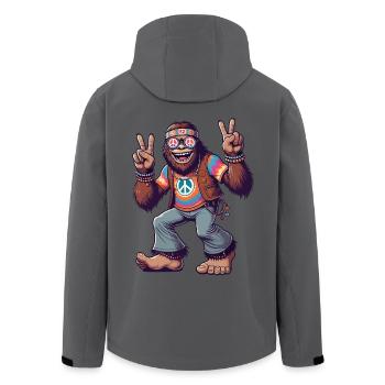 Hippie 70er Jahre 1970er 60er Jahre Party Bigfoot - Recycelte Männer Softshell-Jacke von Stanley/Stella - Anthrazit - Hinten - AI Model Male 185 light (185cm)