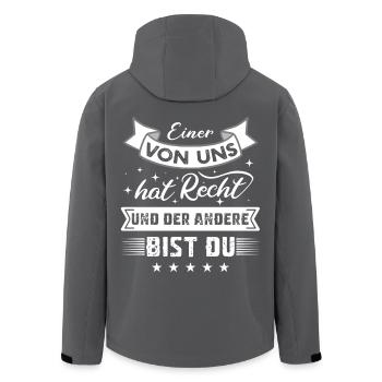 Einer Von Uns Hat Recht Und Der Andere Bist Du - Recycelte Männer Softshell-Jacke von Stanley/Stella - Anthrazit - Hinten - AI Model Male 185 light (185cm)