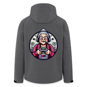 Gamer Oma - Recycelte Männer Softshell-Jacke von Stanley/Stella - Anthrazit - Hinten - AI Model Male 185 light (185cm)