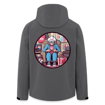 Gamer Oma - Recycelte Männer Softshell-Jacke von Stanley/Stella - Anthrazit - Hinten - AI Model Male 185 light (185cm)