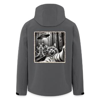 Ostern, Lustiger Osterhase, Hase Selfie Osterfest - Recycelte Männer Softshell-Jacke von Stanley/Stella - Anthrazit - Hinten - AI Model Male 185 light (185cm)