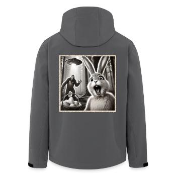 Ostern, Lustiger Osterhase, Hase Selfie Osterfest - Recycelte Männer Softshell-Jacke von Stanley/Stella - Anthrazit - Hinten - AI Model Male 185 light (185cm)