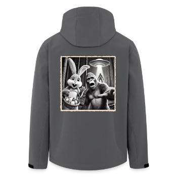 Ostern, Lustiger Osterhase, Hase Selfie Osterfest - Recycelte Männer Softshell-Jacke von Stanley/Stella - Anthrazit - Hinten - AI Model Male 185 light (185cm)
