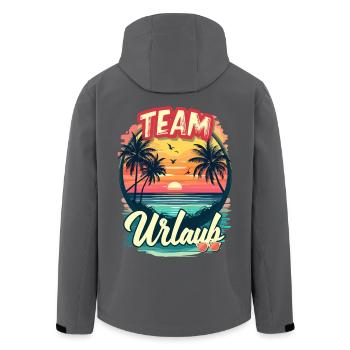 Urlaub Strand Strandurlaub Palmen Familie Sommer - Recycelte Männer Softshell-Jacke von Stanley/Stella - Anthrazit - Hinten - AI Model Male 185 light (185cm)