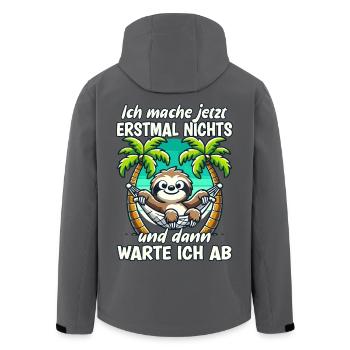 Faultier Spruch Langschläfer Müde Büro Faul - Recycelte Männer Softshell-Jacke von Stanley/Stella - Anthrazit - Hinten - AI Model Male 185 light (185cm)