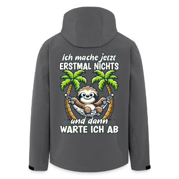 Faultier Spruch Langschläfer Müde Büro Faul - Recycelte Männer Softshell-Jacke von Stanley/Stella - Anthrazit - Hinten - AI Model Male 185 light (185cm)
