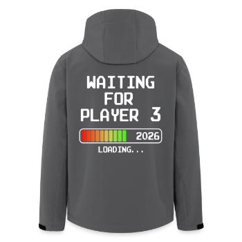 Werdender Papa 2026 Bald Mama Waiting For Player 3 - Recycelte Männer Softshell-Jacke von Stanley/Stella - Anthrazit - Hinten - AI Model Male 185 light (185cm)