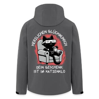 Herzlichen Glückwunsch - Geschenk ist im Katzenklo - Recycelte Männer Softshell-Jacke von Stanley/Stella - Anthrazit - Hinten - AI Model Male 185 light (185cm)
