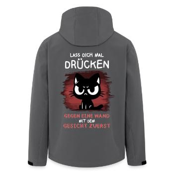 Gegen die Wand mit Gesicht zuerst - Katze sagt's. - Recycelte Männer Softshell-Jacke von Stanley/Stella - Anthrazit - Hinten - AI Model Male 185 light (185cm)