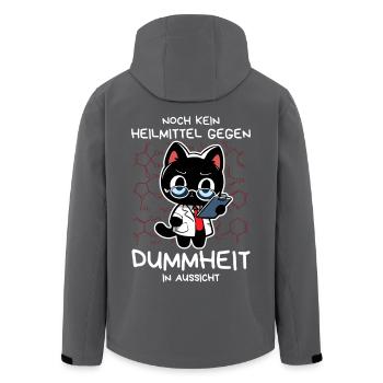 Zynische Forscherkatze – Wissenschaft ohne Gnade - Recycelte Männer Softshell-Jacke von Stanley/Stella - Anthrazit - Hinten - AI Model Male 185 light (185cm)