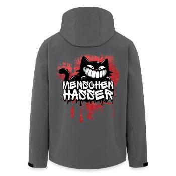 Menschenhasser Katze – Für alle, die ehrlich sind - Recycelte Männer Softshell-Jacke von Stanley/Stella - Anthrazit - Hinten - AI Model Male 185 light (185cm)