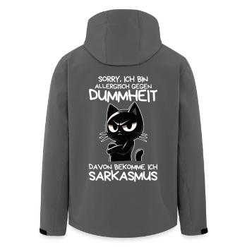 Allergisch gegen Dummheit – Katze mit Sarkasmus - Recycelte Männer Softshell-Jacke von Stanley/Stella - Anthrazit - Hinten - AI Model Male 185 light (185cm)