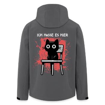 Ich hasse es hier - Süße schwarze Katze Zynisch - Recycelte Männer Softshell-Jacke von Stanley/Stella - Anthrazit - Hinten - AI Model Male 185 light (185cm)