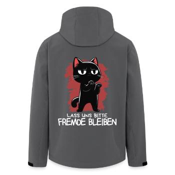 Lass unsFremde bleiben - Schwarze Katze Zynisch - Recycelte Männer Softshell-Jacke von Stanley/Stella - Anthrazit - Hinten - AI Model Male 185 light (185cm)