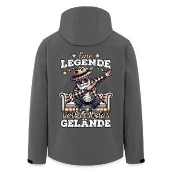 Eine Legende verlässt das Gelände Rente Rentner - Recycelte Männer Softshell-Jacke von Stanley/Stella - Anthrazit - Hinten - AI Model Male 185 light (185cm)