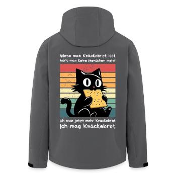 Menschen überhören - Schwarze Katze Sarkasmus - Recycelte Männer Softshell-Jacke von Stanley/Stella - Anthrazit - Hinten - AI Model Male 185 light (185cm)
