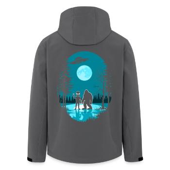Alien, Bigfoot, UFO - Recycelte Männer Softshell-Jacke von Stanley/Stella - Anthrazit - Hinten - AI Model Male 185 light (185cm)