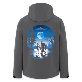 Alien, Bigfoot, UFO - Recycelte Männer Softshell-Jacke von Stanley/Stella - Anthrazit - Hinten - AI Model Male 185 light (185cm)