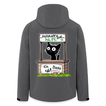 Psychatrische Hilfe IcH hAelf DicH - Lustige Katze - Recycelte Männer Softshell-Jacke von Stanley/Stella - Anthrazit - Hinten - AI Model Male 185 light (185cm)