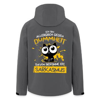 Allergisch gegen Dummheit – Sarkasmus Katze - Recycelte Männer Softshell-Jacke von Stanley/Stella - Anthrazit - Hinten - AI Model Male 185 light (185cm)