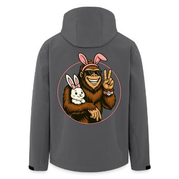 Ostern, Lustiger Osterhase, Bigfoot, Osterfest - Recycelte Männer Softshell-Jacke von Stanley/Stella - Anthrazit - Hinten - AI Model Male 185 light (185cm)