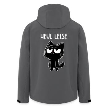 Genervte schwarze Katze – Blick sagt alles - Recycelte Männer Softshell-Jacke von Stanley/Stella - Anthrazit - Hinten - AI Model Male 185 light (185cm)