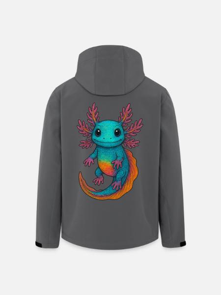 Axolotl, Buntes Axolotl - Recycelte Männer Softshell-Jacke von Stanley/Stella - Anthrazit