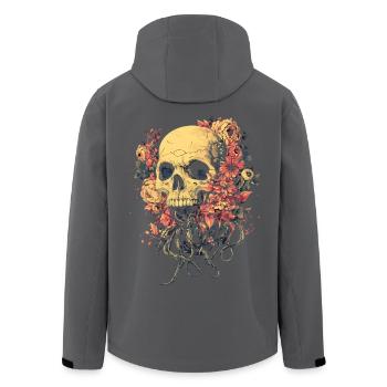 Blumen-Schädel mit Wurzeln & Tentakel - Recycelte Männer Softshell-Jacke von Stanley/Stella - Anthrazit - Hinten - AI Model Male 185 light (185cm)