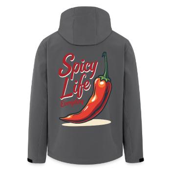 Spicy Life – Chili Vibes für jeden Tag - Recycelte Männer Softshell-Jacke von Stanley/Stella - Anthrazit - Hinten - AI Model Male 185 light (185cm)