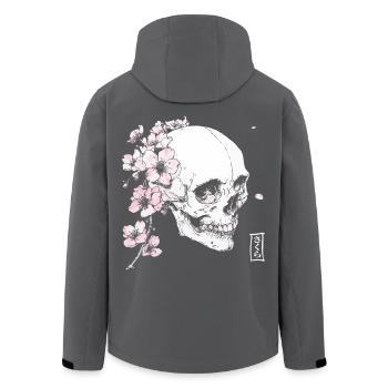 Kirschblüten Schädel im Japan-Stil - Recycelte Männer Softshell-Jacke von Stanley/Stella - Anthrazit - Hinten - AI Model Male 185 light (185cm)