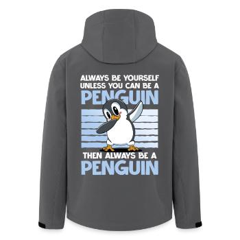 Sei Immer Ein Pinguin Lustiges Tiermotiv - Recycelte Männer Softshell-Jacke von Stanley/Stella - Anthrazit - Hinten - AI Model Male 185 light (185cm)